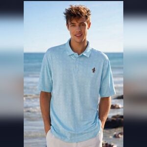 Grizzly Golf Lane Polo Shirt Size 3XL Aqua Blue Embroidered Bear Design